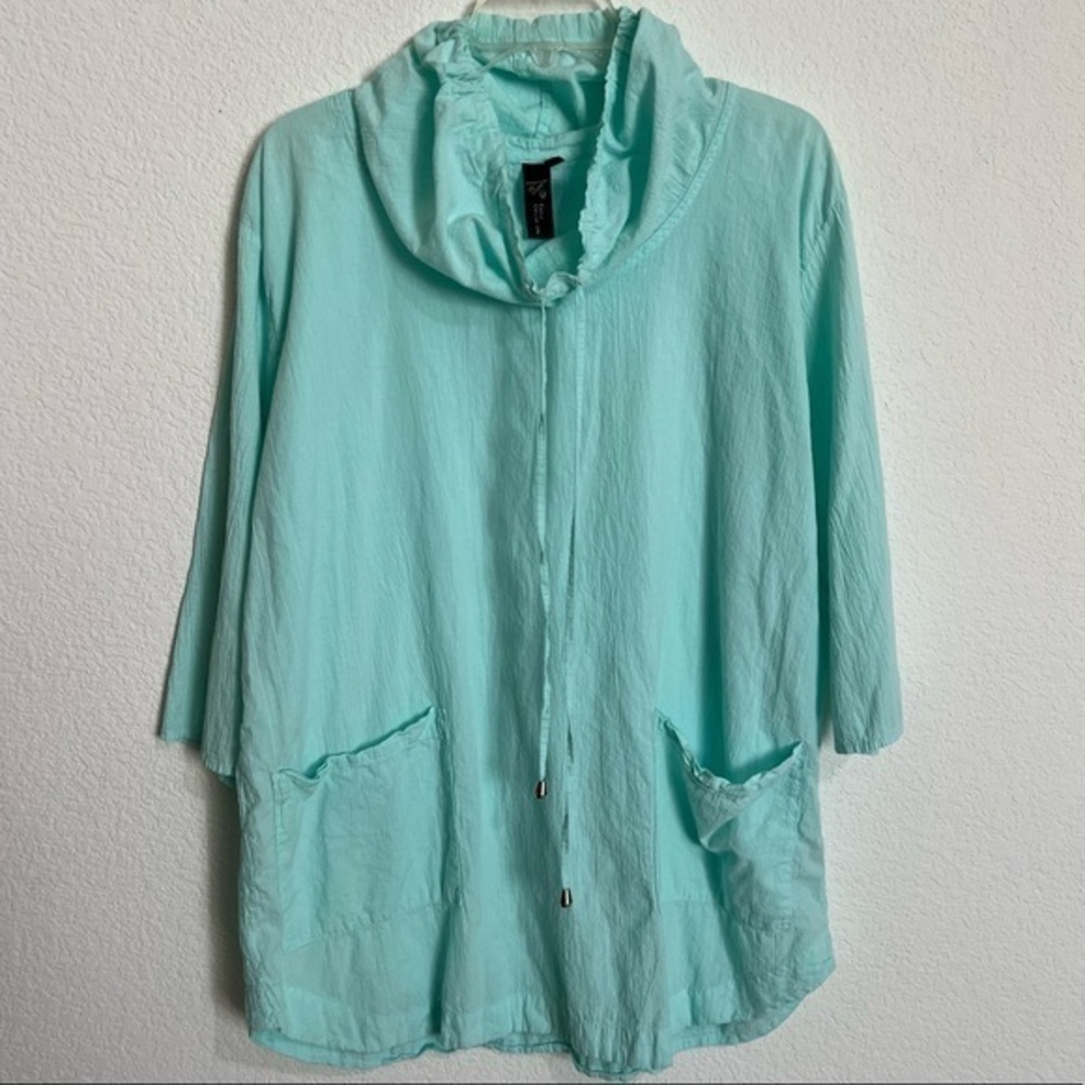 Focus Casual Life Seafoam Green Swim Beach Cover Up Cruisewear Pullover Pockets